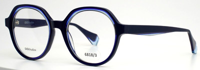 GIGI STUDIOS Smooth 6818/3 Blue Womens Round Full Rim Eyeglasses 51-19-140 B:46
