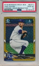 2018 BOWMAN CHROME MEGA JAKE KALISH GOLD REFRACTOR #/50 #BCP77 PSA 10 ROYALS