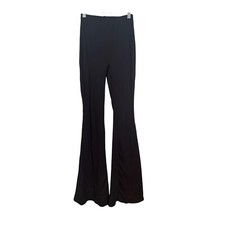 Black Flared High-Waist Stretch Pants