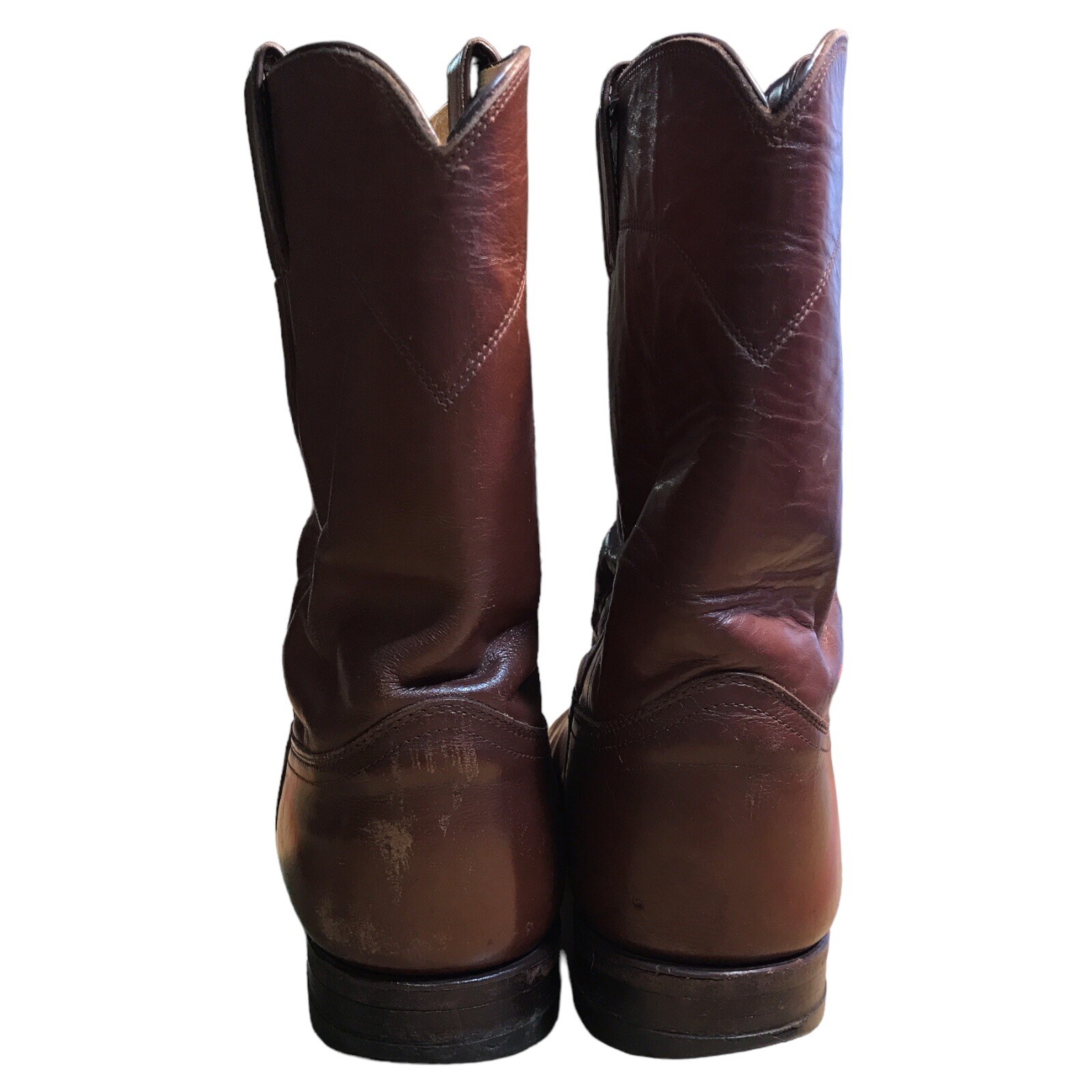 Justin Cowboy Western Boots Mens Size 12 D Brown Style 3802 Needs