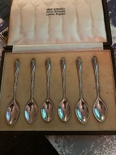 Omar Ramsden Sterling Silver Set Of 6 Spoons Boxed
