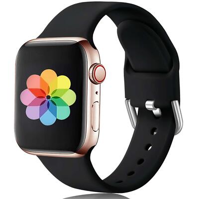 Silikon Sport Armband Für Apple Watch Gr L 38mm 40mm 1 2 3 4 5 6 SE Uhrenarmband