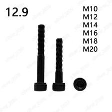 Black 12.9 Steel Hex Socket Bolts Cap Head Screws Partial Thread M10 M12 M14-M20