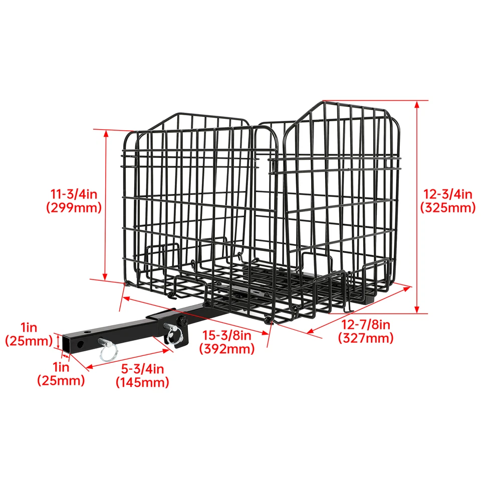 折叠后篮适用于大多数移动滑板车电动椅带1英寸挂接接收器 — 第 2/4 张图片