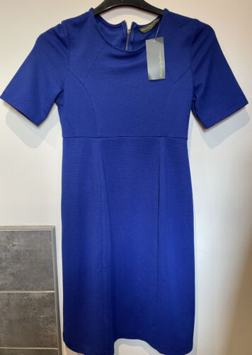 Robe de maternité à manches courtes Mothercare bleu A Line taille 18 fente dos neuve avec étiquettes - Photo 1 sur 5