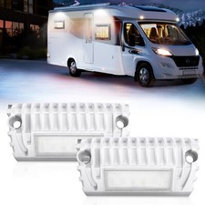 2Pcs RV LED Porch Lights, 12V 750LM Exterior Awning Utility Lamp Aluminum White