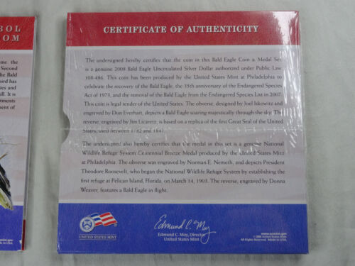 2008-P Bald Eagle Commemorative Silver Dollar Coin & Medal Set US Mint OGP - Picture 9 of 9