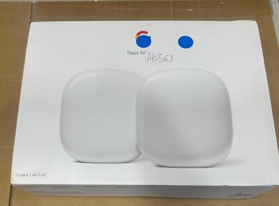 Google Nest Wifi Pro AXE5400 5.4Gbps Wireless Router - White, 2 Pack (OPEN BOX)