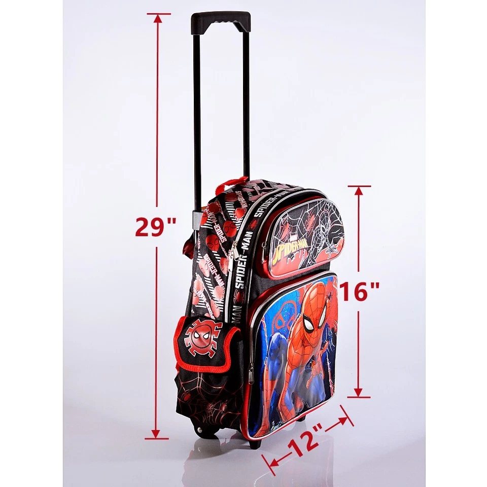Marvel Spiderman 16" Large Rolling School Backpack for Kids, Spider-Man Book Bag - Image 2 of 4