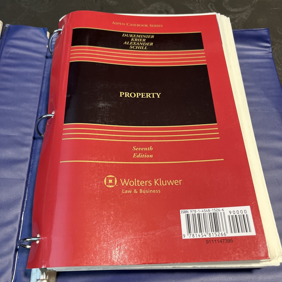 Property Aspen Casebook Series 7th Seventh Edition Loose