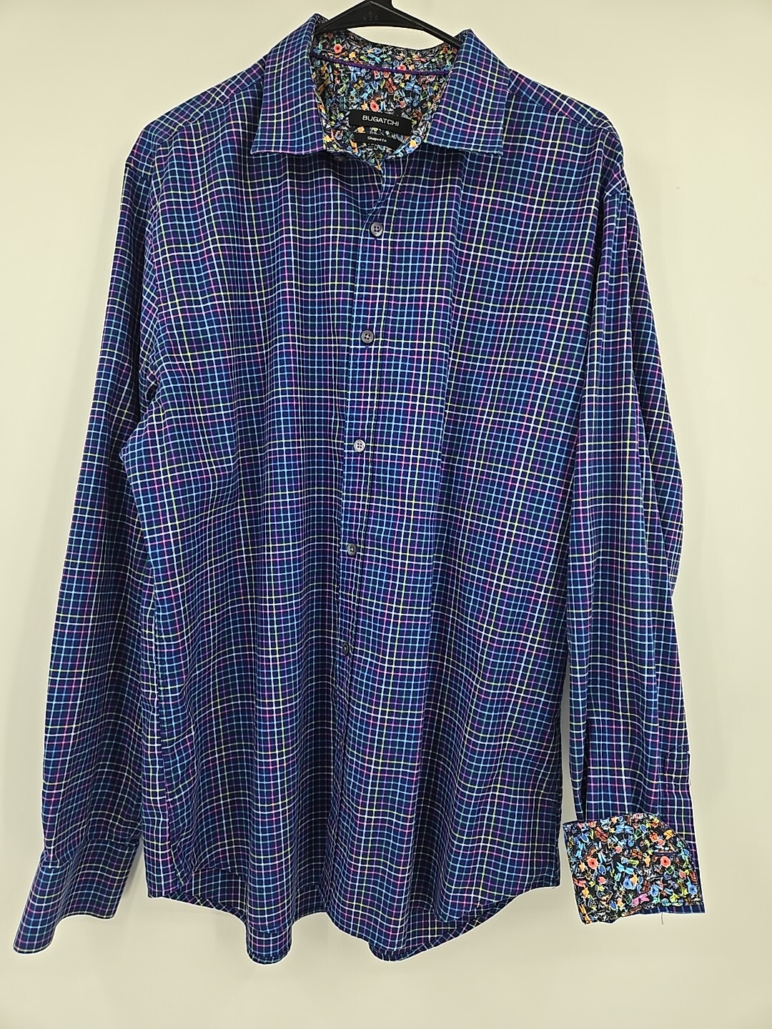 Bugatchi Long Sleeve Button Up Checked Shirt Size… - image 1