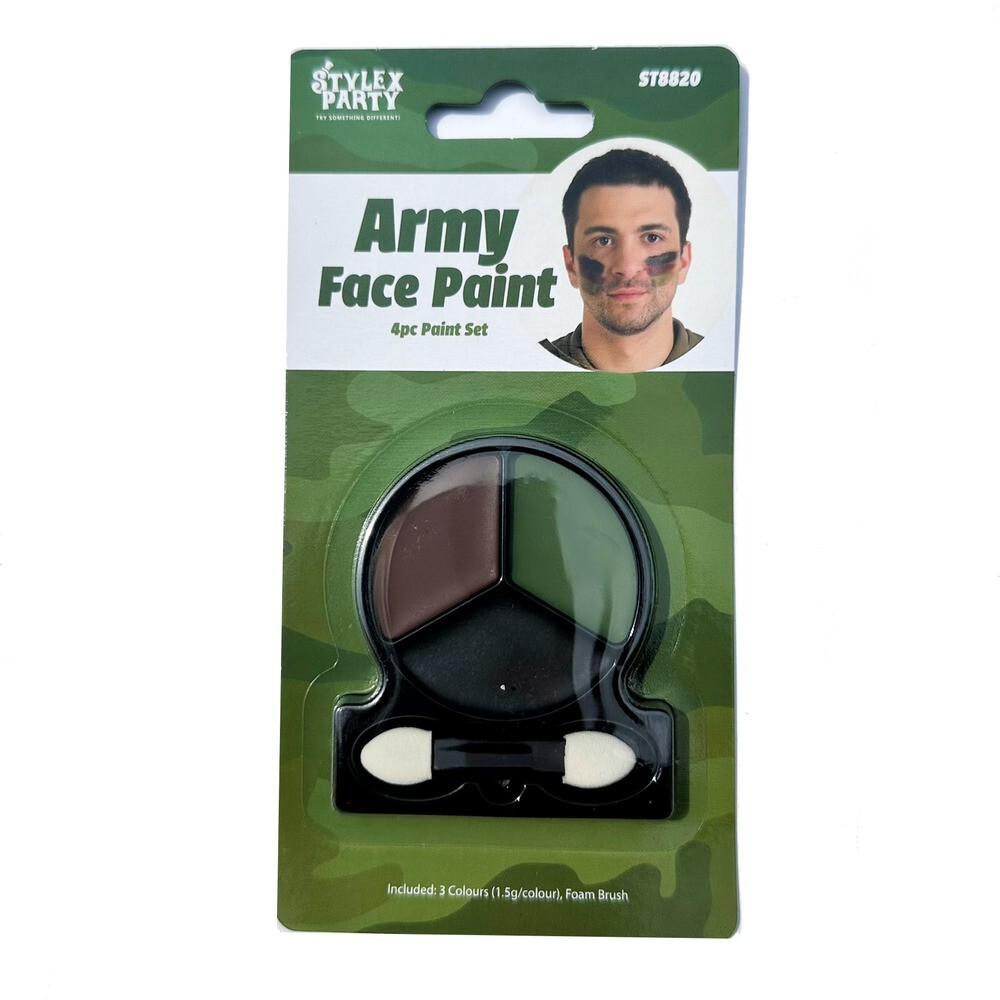 Camouflage Gesichtsfarbe Set – 3 Farben Militär Tarn Makeup Mit Spiegel, Wasserfest