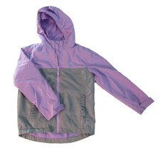 Eddie Bauer Girl's Gray Purple Zip Up Windbreaker Coat-Youth Small 7/8 T111