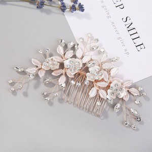 Rose Gold Crystal Hair Comb Wedding Hair Accessories Handmade