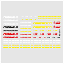 Waterslide Decal 1:87 -  BRD Feuerwehr / B Löschfahrzeug 112 Einsatzfahrzeug