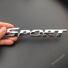 Sport Racing Metal Chrome Car Side Fender Emblem Skirts Badge Decal Sticker