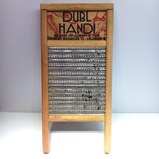 Vtg Dovetail Dubl Handi Washboard Co Columbus Ohio Wash Board 18" X 8 1/2"
