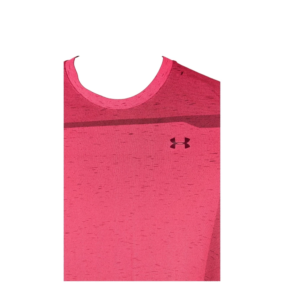 Mens Pink UNDER ARMOUR Fitted Athletic Shirt Workout Medium - Image 3 of 4