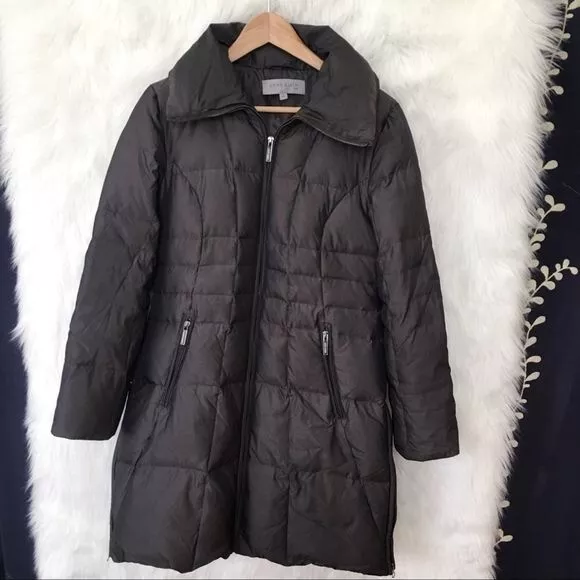 Anne klein long store down coat