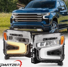 For 2022-2024 Chevy Silverado 1500 LTZ RST Chrome Headlight Left+Right