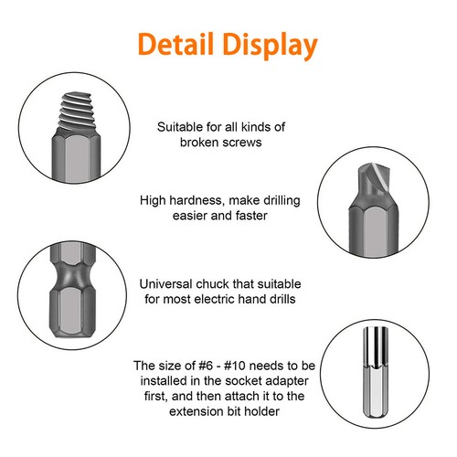 22 PC Damaged Stripped Screw Extractor Set with Magnetic Extension Bit Holder - Picture 9 of 11