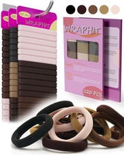 120pc Hair Ties No Damage Snag Free for Thick Hair, Seamless No Pull Elastic Pon