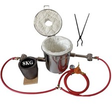 8 KG Gas Metal Melting Furnace Propane Forge Casting Mold Crucible Tongs
