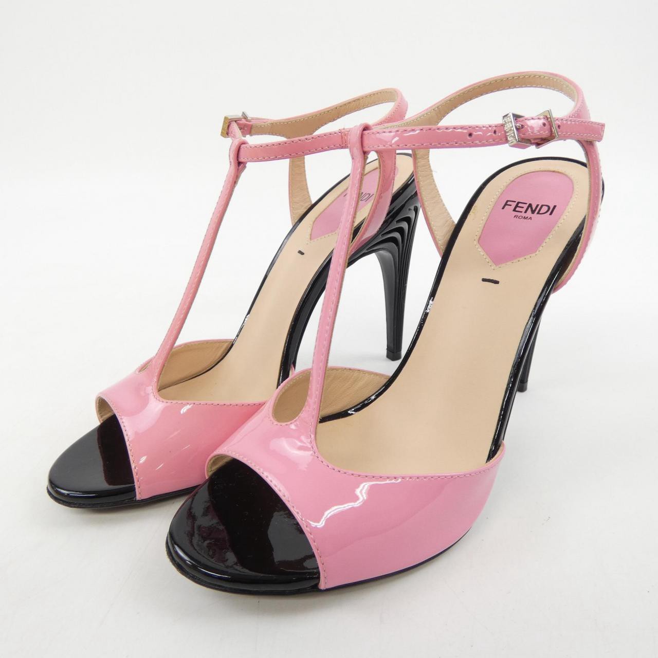 FENDI Sandals Women's Size 37 Pink Patent Leather thumbnail 3