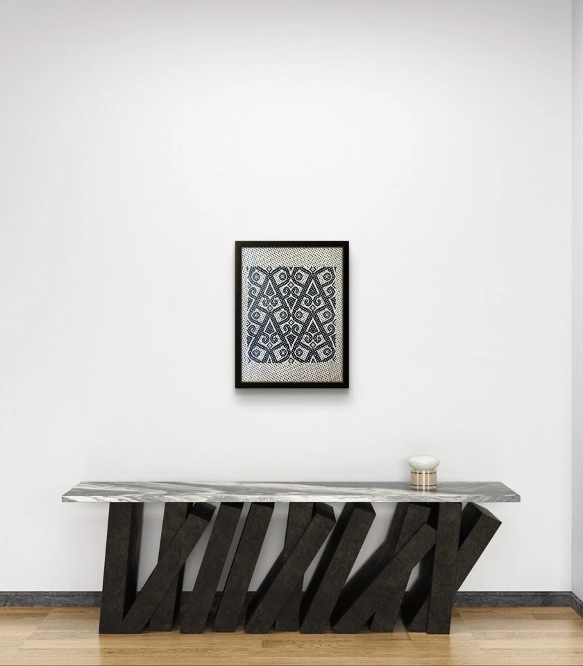 Handwoven Bamboo Wall Art Traditional Weaving Pattern NO Frame Eco-Friendly Deco - Image 2 of 4