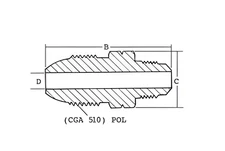 REGO 2906D Brass Adapter MPOL x 3/8" MNPT Propane LP Gas Fitting Connector