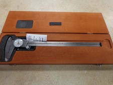 Starrett No. 120 Hardened Stainless Steel Dial Caliper 0-12" .001 in Wood Case