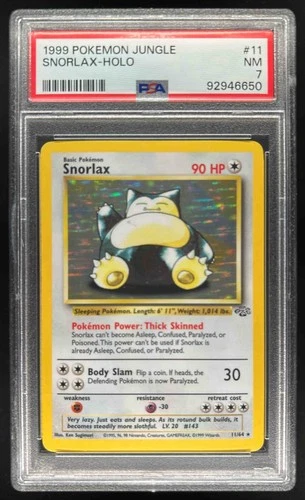 1999 Pokemon Jungle Snorlax Holo #11/64 PSA 7