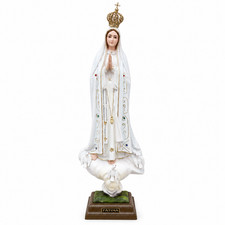 20" Our Lady Of Fatima Virgin Mary White Religious State, Made in Portugal #1035