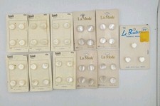 Lot of 11 Cards Of Vintage Pearlescent Shank Buttons