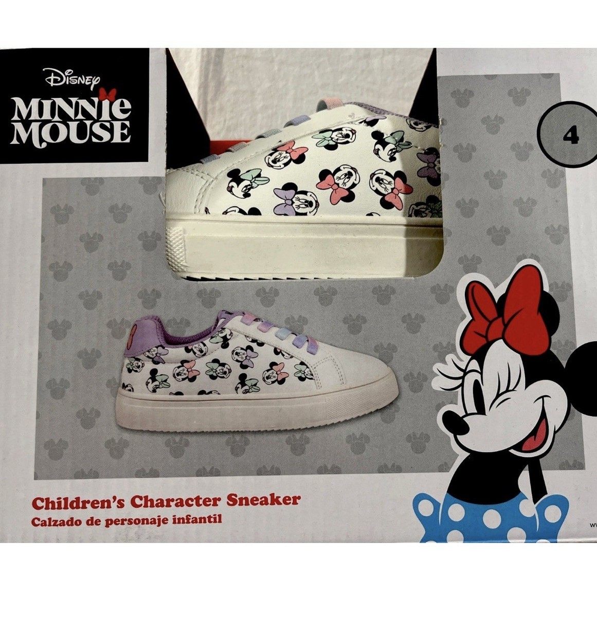 ALDI Size 4 Disney Minnie Mouse Children's Character Sneaker Shoes