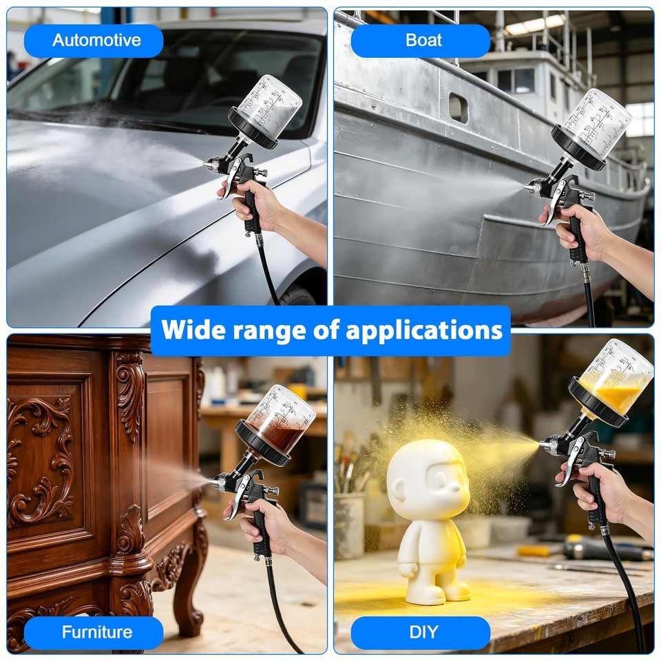 Paint Spray Gun Kit for Automotive Car Auto Primer 1.4/1.7/2.0MM Nozzle ...