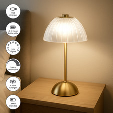 Vintage LED Table Lamp Rechargeable Cordless Touch Desk Light Dimmable