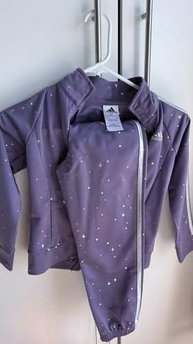 Adidas TWO-PIECE PRINTED GLAM TRICOT TRACK SET Size 6/6T - Picture 3 of 4
