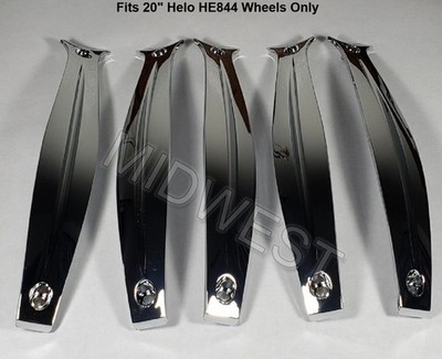 Set of 5 New Chrome 20'' Inch Helo HE844 Wheel Rim Inserts w Screws HE844K2080