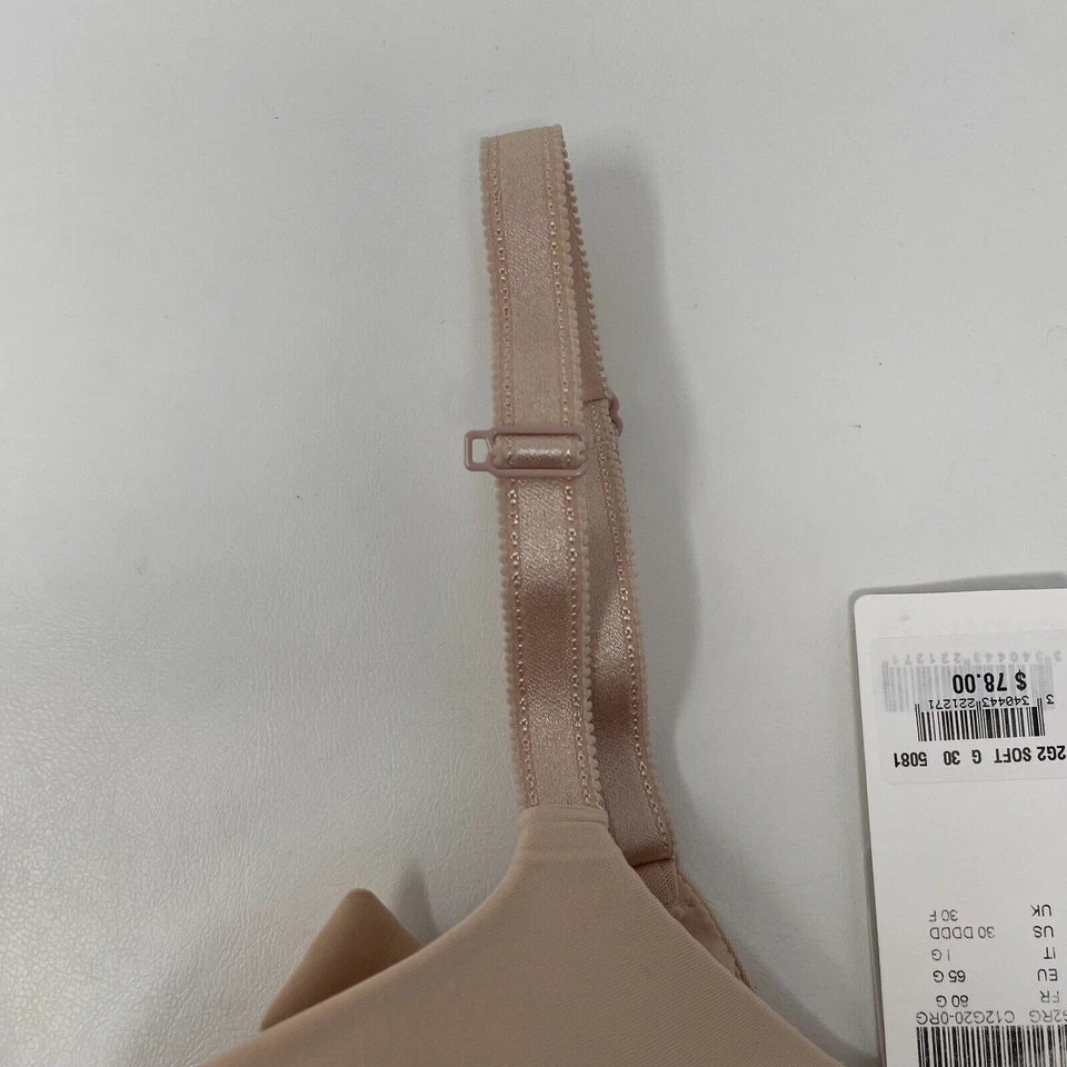 Chantelle Lace Comfort Flex Sweetheart T-Shirt Bra Womens 30G Beige Tan - Image 2 of 4