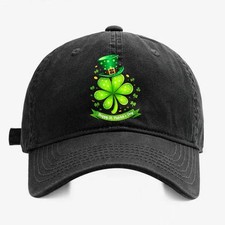 Unisex Happy St. Patrick's Day Washed Hat-Shamrock Leprechaun Cap Free Shipping
