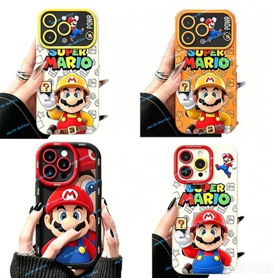 Cartoon Case For iPhone 17 Pro Max 16 15 14 13 12 Super Mario Bros Phone Cover