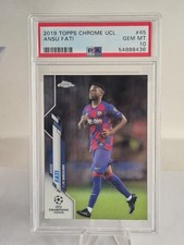 Ansu Fati Rookie Card PSA 10 2019 Topps Chrome UCL #45 ROOKIE. rookie card picture