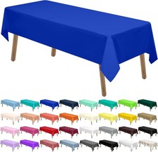 Royal Blue Plastic Tablecloths 2 Pack 54 x 108 Inch Rectangle PEVA Vinyl Dark