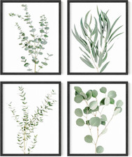 Botanical Plant Wall Art Prints - Set of 4 Plant Decor Prints, Floral Kitchen Pi