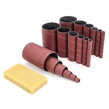 19 Pack Spindle Sander Sleeves, Eraser, 4.5 L, 80, 150, 240 Grit, 1/2-3