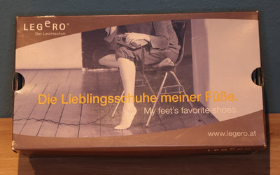 Old LEGERO shoe box ''The favorite shoes of my feet'' ** empty box advertising