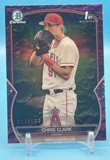 2023 Bowman Chrome Chris Clark 1st Fuchsia Lunar Crater Refractor /199 Angels