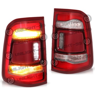 2PC For 2019-2023 Dodge Ram 1500 LED Red Tail Lights L+R Pair W/O Blind Spot