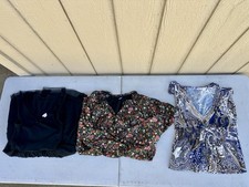 3 Pk Women’s Dresses Size Large Short Casual Flower Design Long Spring Old Navy